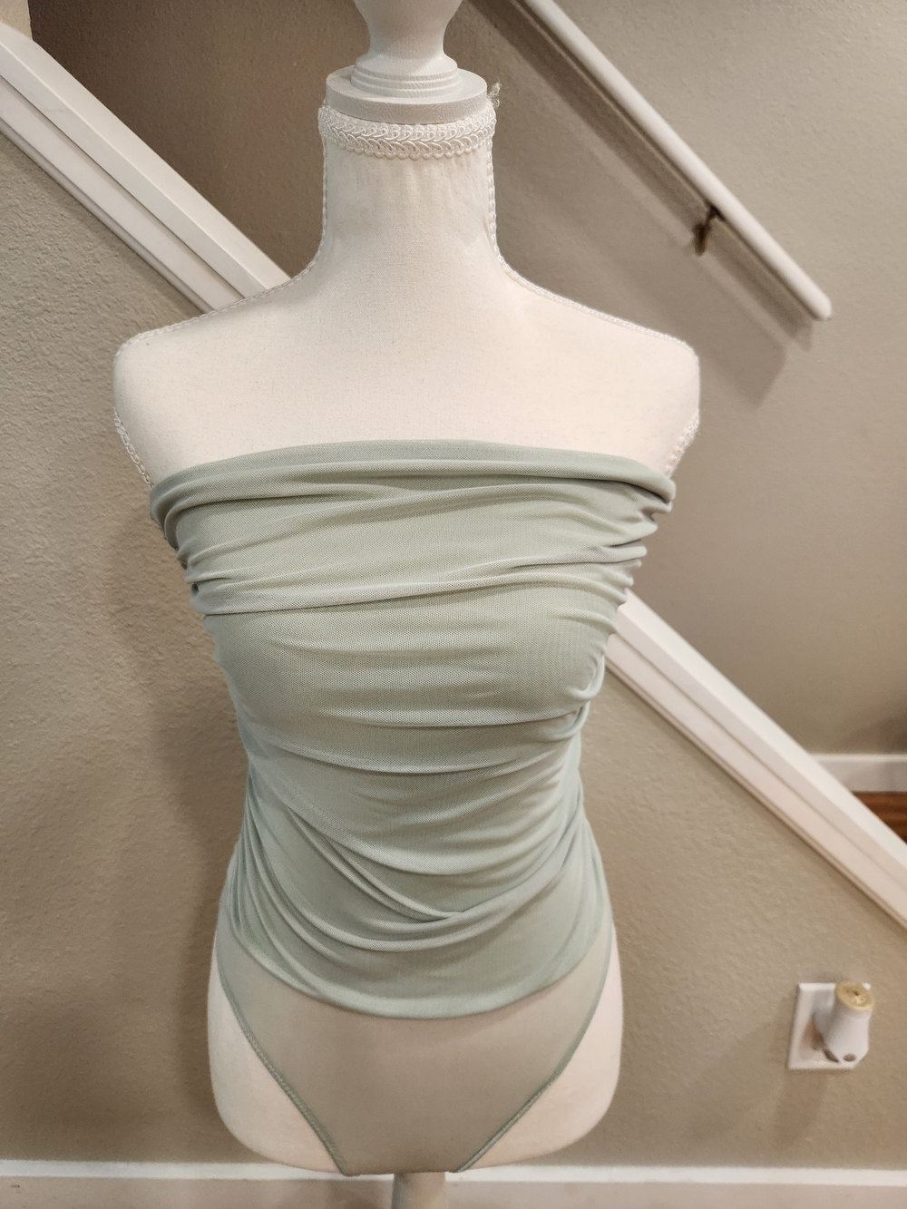 Lulu's Sage Green Off-Shoulder Bodysuit